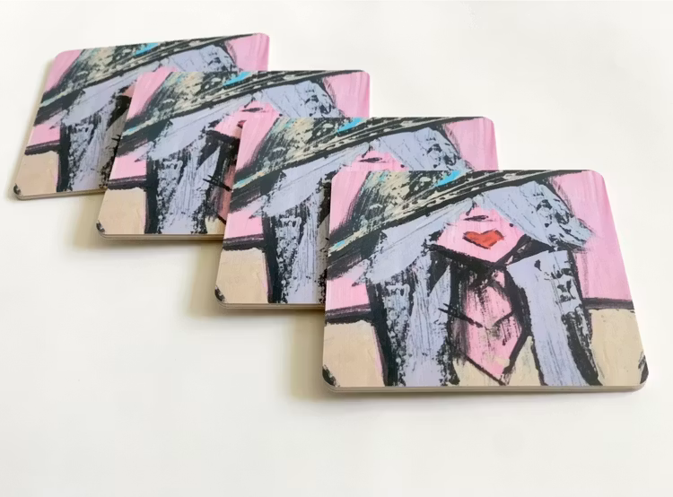 Glasunderlägg Angie - Punkdoll 9x9, 4st