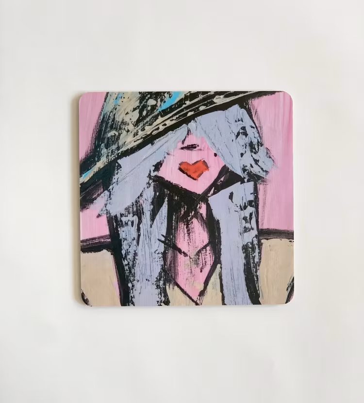 Glasunderlägg Angie - Punkdoll 9x9, 4st