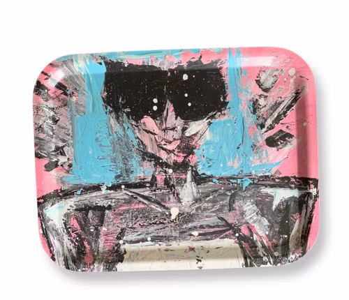 Bricka Lisa -Blue Page Café 36x28cm