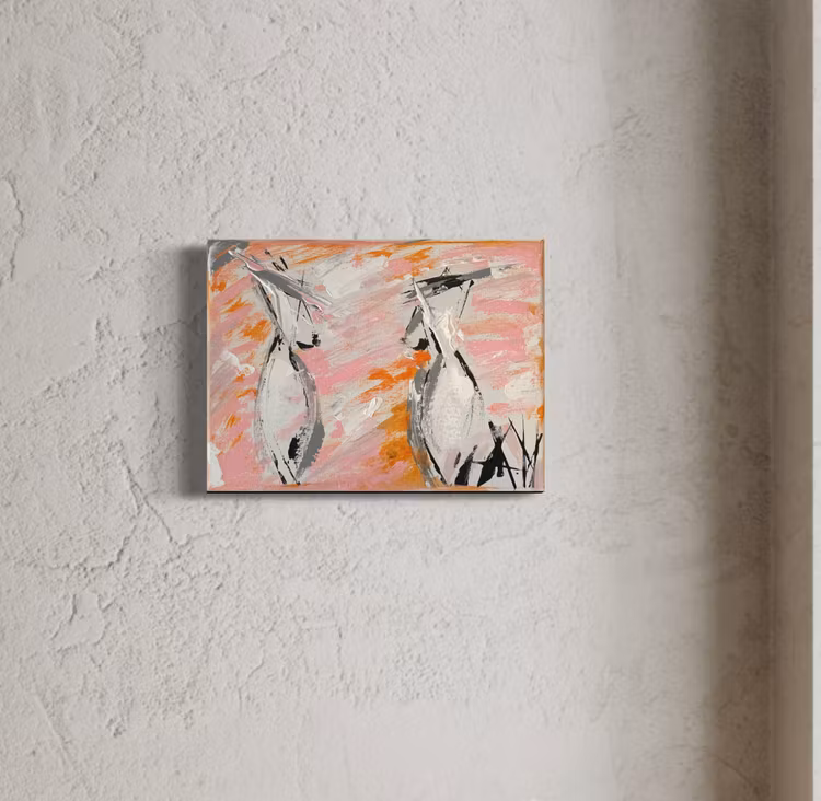Orange vs Pink 20x30