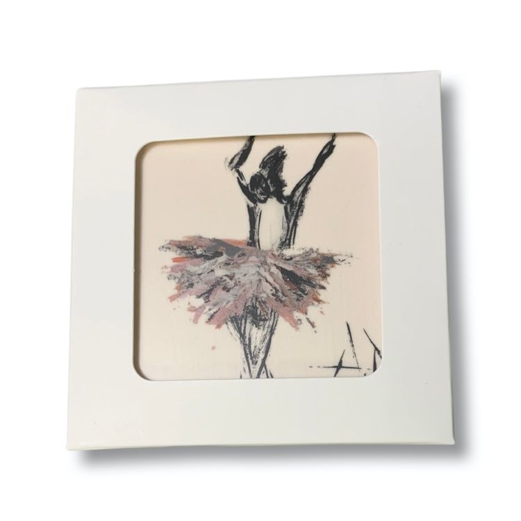 Ballerina White - Glasunderlägg 9x9, 4st