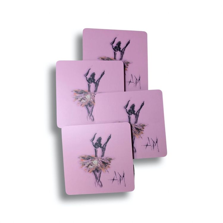 Ballerina Purple Glasunderlägg 9x9, 4st