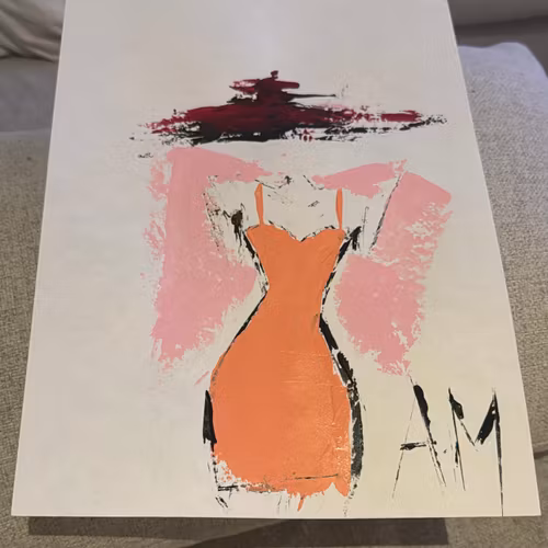 SÅLD! Pink Peach A4 Orginalskiss