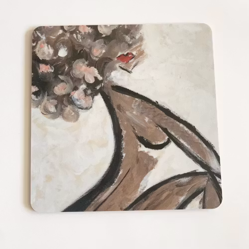 Glasunderlägg Elsa - Red Ballerina 9x9cm