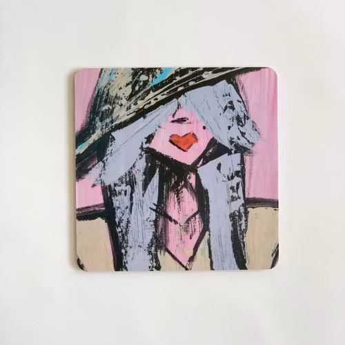Glasunderlägg Angie - Punkdoll 9x9cm