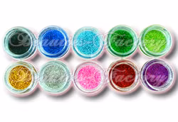 Nagelglitter set - 10st - Finkornigt