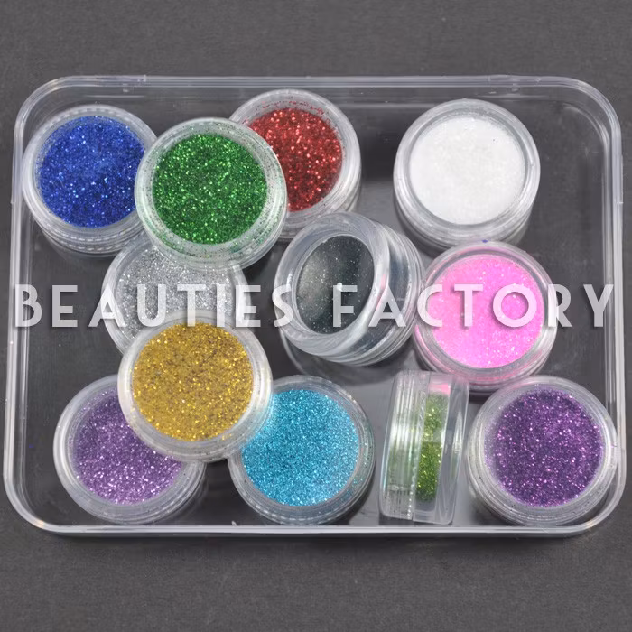 Nagelglitter set - 12st - Finkornigt