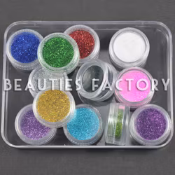 Nagelglitter set - 12st - Finkornigt