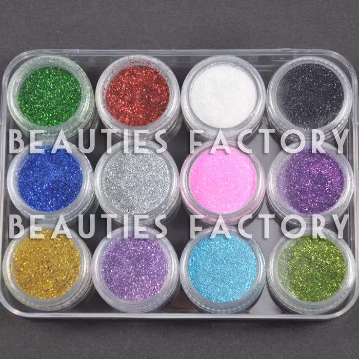 Nagelglitter set - 12st - Finkornigt