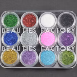 Nagelglitter set - 12st - Finkornigt