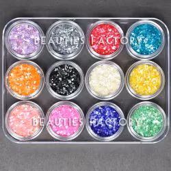 Nagelglitter set - 12st - Snäckskal
