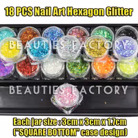 Små Hexagon glitter set - 18st