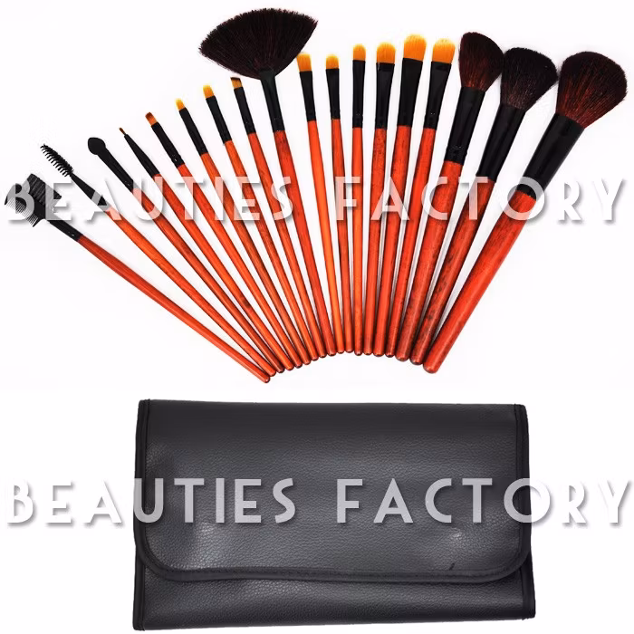 Sminkborstar set - 18pcs - Black Holder