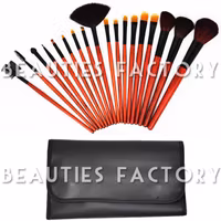 Sminkborstar set - 18pcs - Black Holder