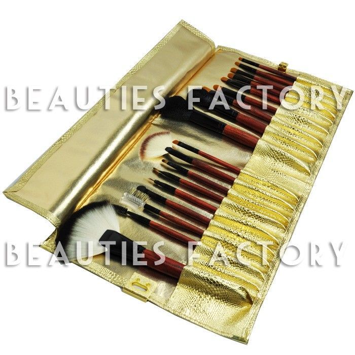 Sminkborstar set - 18pcs - Gold Deluxe Holder