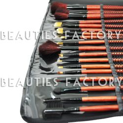 Sminkborstar set - 18pcs - Zebra Holder