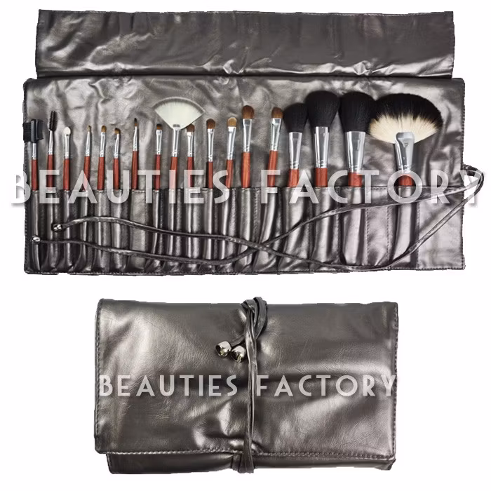 Sminkborstar Set - 18st - Grey SIlver Holder