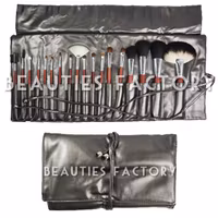 Sminkborstar Set - 18st - Grey SIlver Holder