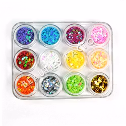 Nagelglitter set - 12st - Hjärtan