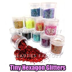 Små Hexagon Glitter set - 12st