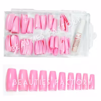 100st Färgade Franska Tippar i box - Pink