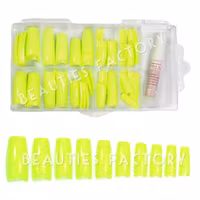 100st Färgade Franska Tippar i box -  Sharp Yellow