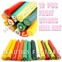 Fimo frukt stavar set - 12st