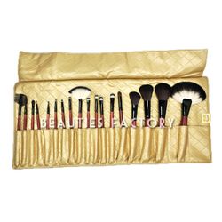 Sminkborstar Set - 18st - Elegant - Quilted Elegant Brown Holder