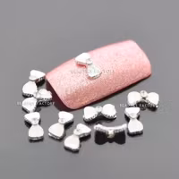 3D DIY Alloy dekorationer - 10st - 8mm "Diamond & White Bow"