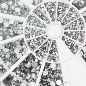 Rhinestones Runda i hjul 2mm - 1200st - Genomskinliga