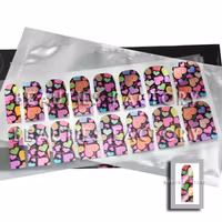 Självhäftande nagelfolie i ark - Rainbow Heart Chrome