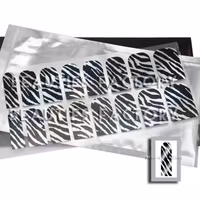 Självhäftande nagelfolie i ark - Zebra II Chrome