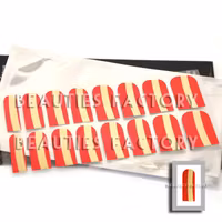 Självhäftande nagelfolie i ark - Austria Flag Chrome