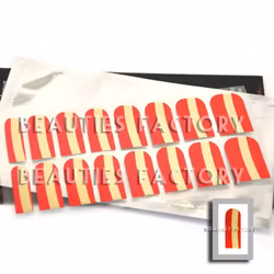 Självhäftande nagelfolie i ark - Austria Flag Chrome