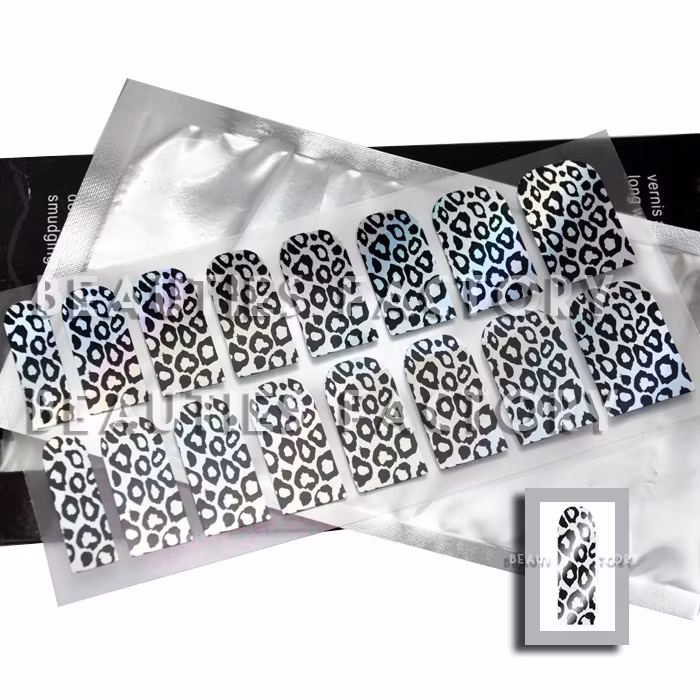 Självhäftande nagelfolie i ark - Leopard III Chrome