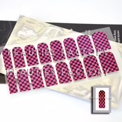 Självhäftande nagelfolie i ark - Pink Grid Chrome