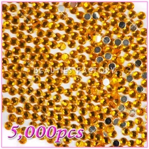 Pro Rhinestones Runda 5mm - 5000st/påse - Gold Yellow