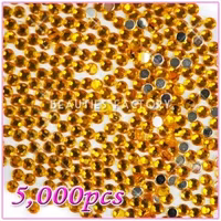 Pro Rhinestones Runda 5mm - 5000st/påse - Gold Yellow