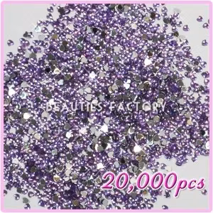 Rhinestones Hjärtan 2mm - 20000st/påse - Light Purple