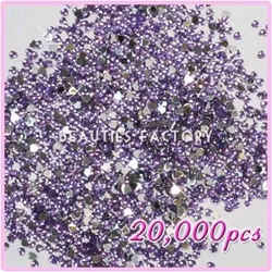 Rhinestones Hjärtan 2mm - 20000st/påse - Light Purple