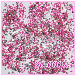 Rhinestones Hjärtan 2mm - 20000st/påse - Cherry