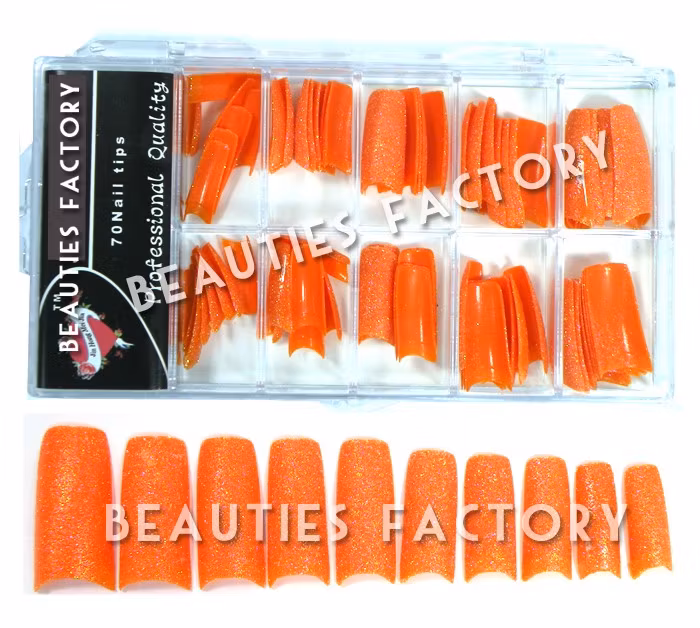 Glitter Franska Tippar - Orange