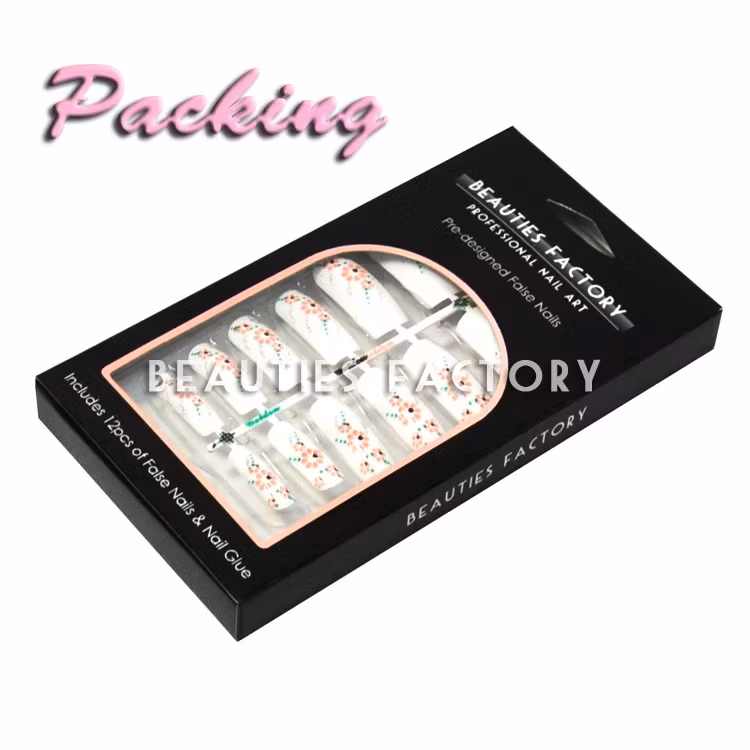 12st Design Lösnaglar - Black Grids On Pink