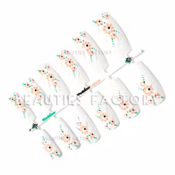 12st Design Lösnaglar - Flower On White