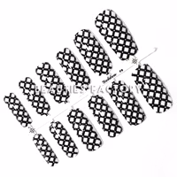 12st Design Lösnaglar - Black White Cross