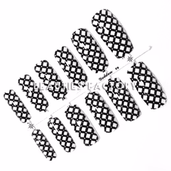 12st Design Lösnaglar - Black White Cross