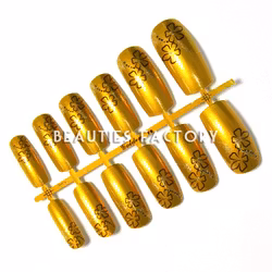 12st Design Lösnaglar - Flowers On Gold