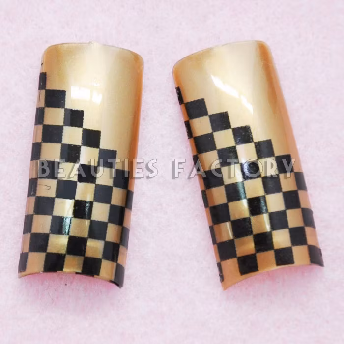 70st Airbrushed Franska Tippar - BLACK GRIDS ON GOLD