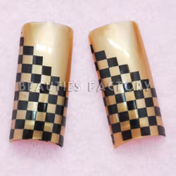 70st Airbrushed Franska Tippar - BLACK GRIDS ON GOLD