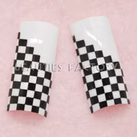 70st Airbrushed Franska Tippar - BLACK GRIDS ON WHITE